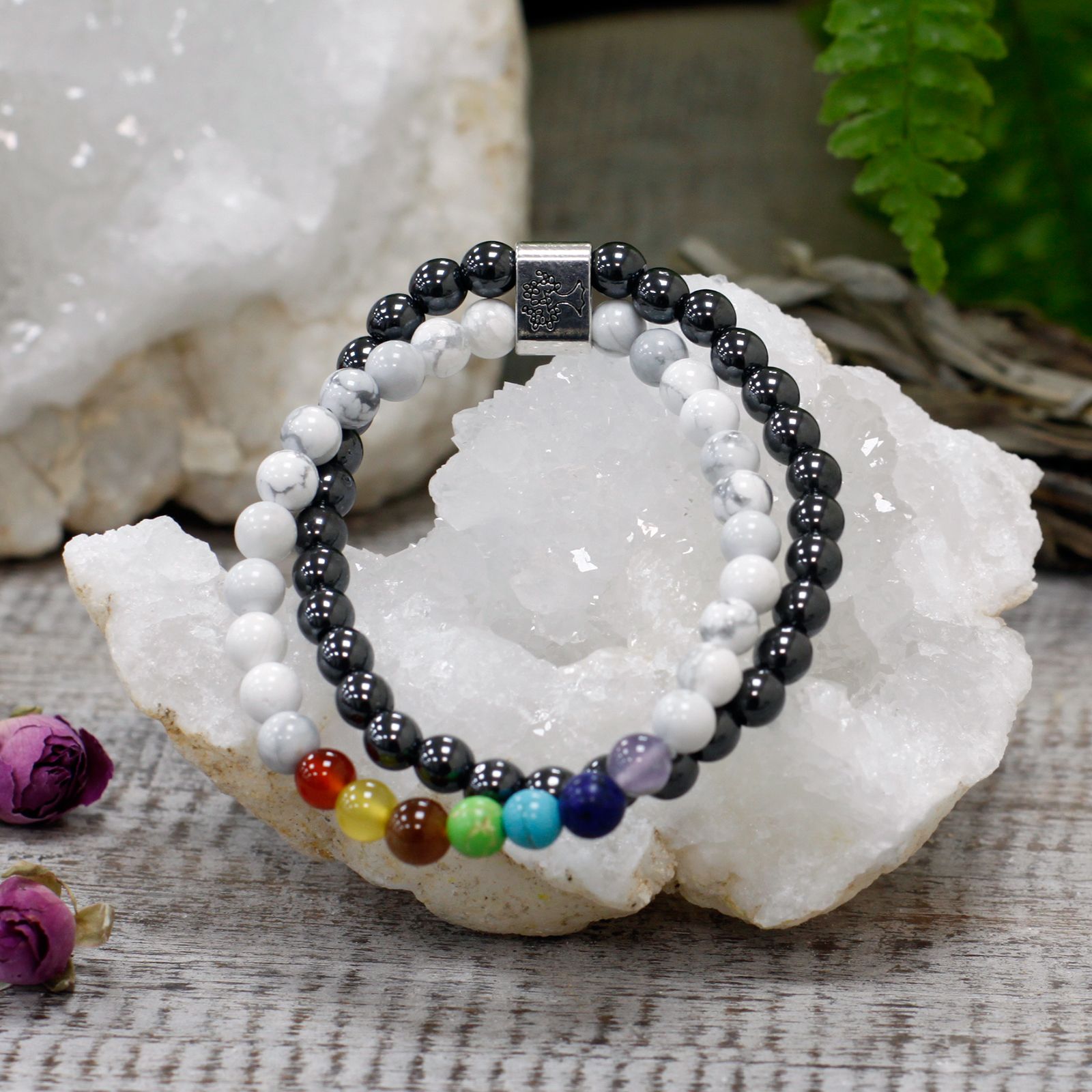 Armband – Weiß Howlite Chakra – Bild 3